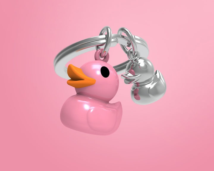 Schlüsselanhänger Ente Pink Metalmorphose