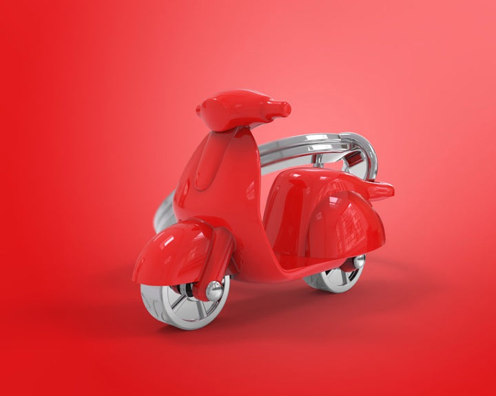 Schlüsselanhänger Scooter Motorroller Moped Vespa Rot Metalmorphose