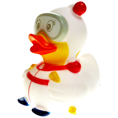 Ski Fahrerin Ente Badeente Quietscheente Gummiente Factotum