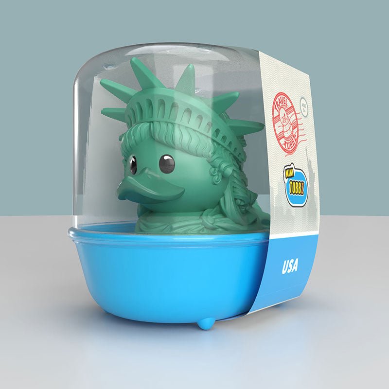 Mini USA Amerika Lady Liberty Reise Ente Badeente Sammelfigur TUBBZ Box