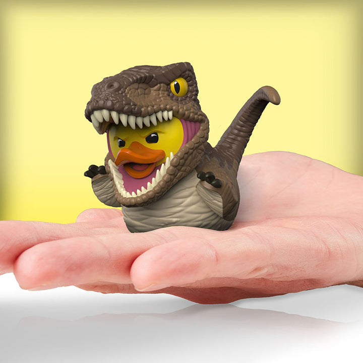Mini Jurassic Park Velociraptor Badeente Sammelfigur TUBBZ