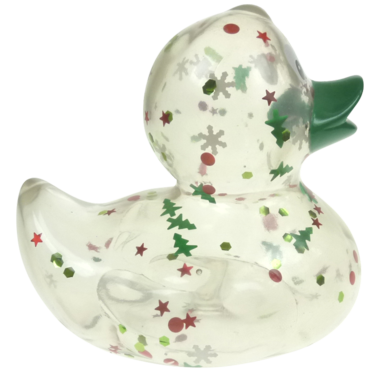 Weihnachts-Badeente Mit Glitzer & Rotem Schnabel – Quietscheente Von DUCKSHOP – Lustiges Xmas-Geschenk Für Groß Und Klein