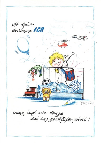 Grußkarte Klappkarte Engel "Ab heute bestimme Ich Junge" 11 x 15 cm Heidemarie Brosien