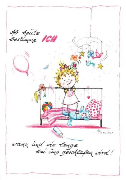 Grußkarte Klappkarte Engel "Ab heute bestimme Ich Mädchen" 11 x 15 cm Heidemarie Brosien