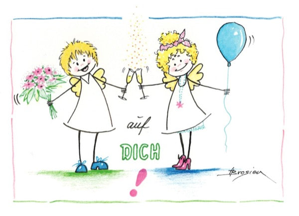 Grußkarte Klappkarte Engel "Auf Dich" 15 x 11 cm Heidemarie Brosien