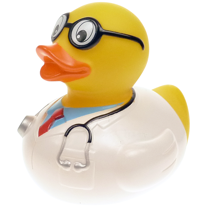 Arzt Doktor Professor Ente Badeente Quietscheente Factotum – Entengalerie