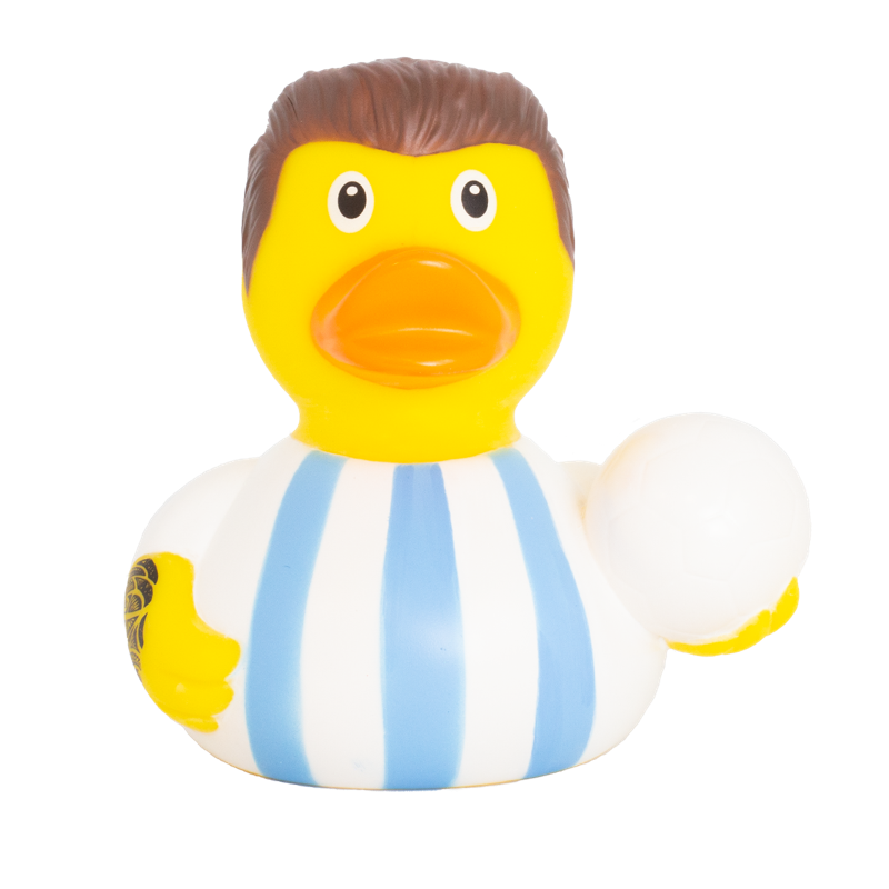 Fussballspieler Argentinien Ente Badeente Quietscheente Gummiente Lilalu