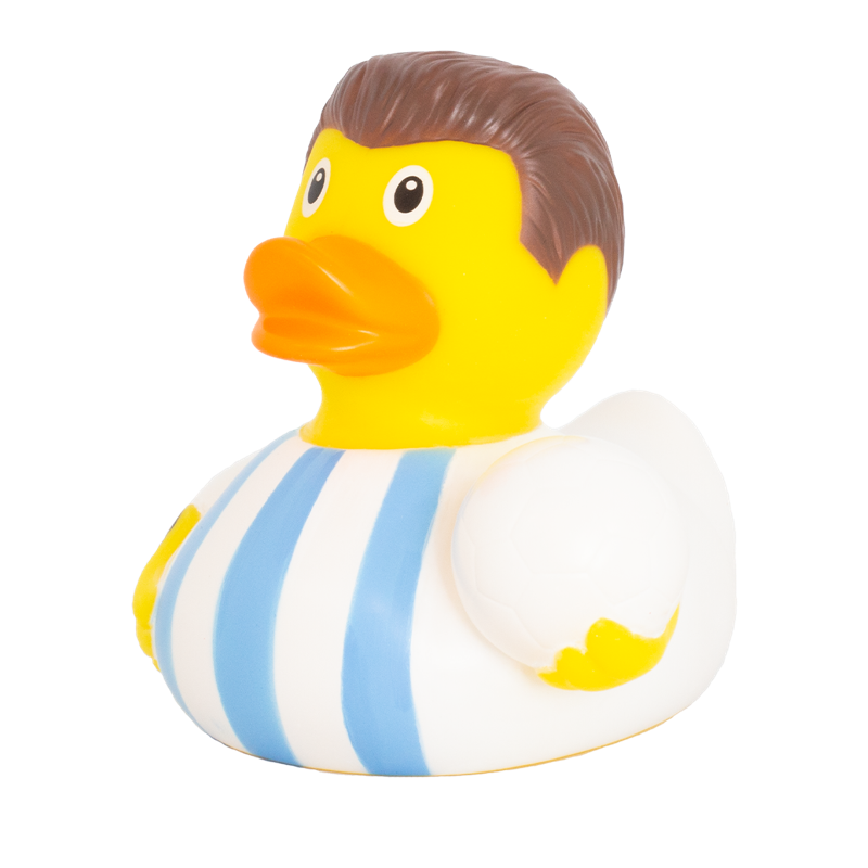 Fussballspieler Argentinien Ente Badeente Quietscheente Gummiente Lilalu