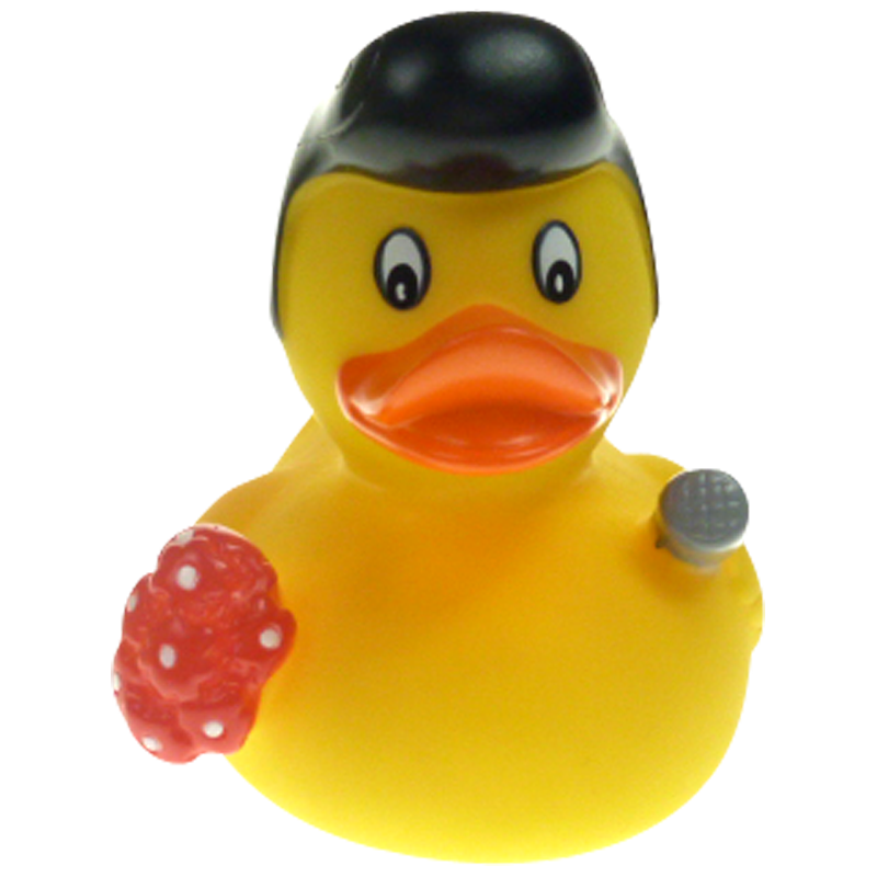 Elwis Rock n Roll Ente Badeente Quietscheente Gummiente Factotum