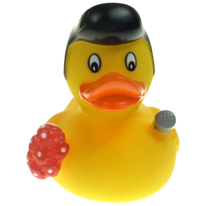Elwis Rock n Roll Ente Badeente Quietscheente Gummiente Factotum