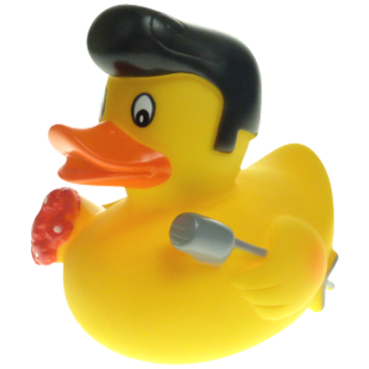 Elwis Rock n Roll Ente Badeente Quietscheente Gummiente Factotum