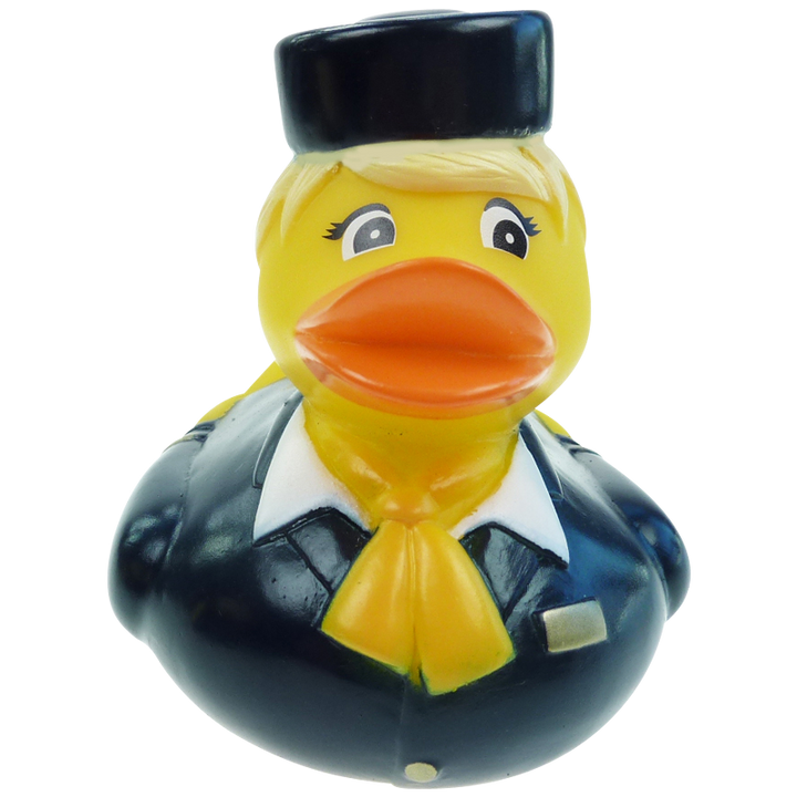Stewardess Flugbegleiterin Ente Badeente Quietscheente Factotum