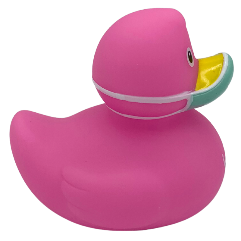 Gesundheit Maske Ente Pink Badeente Quietscheente Lilalu