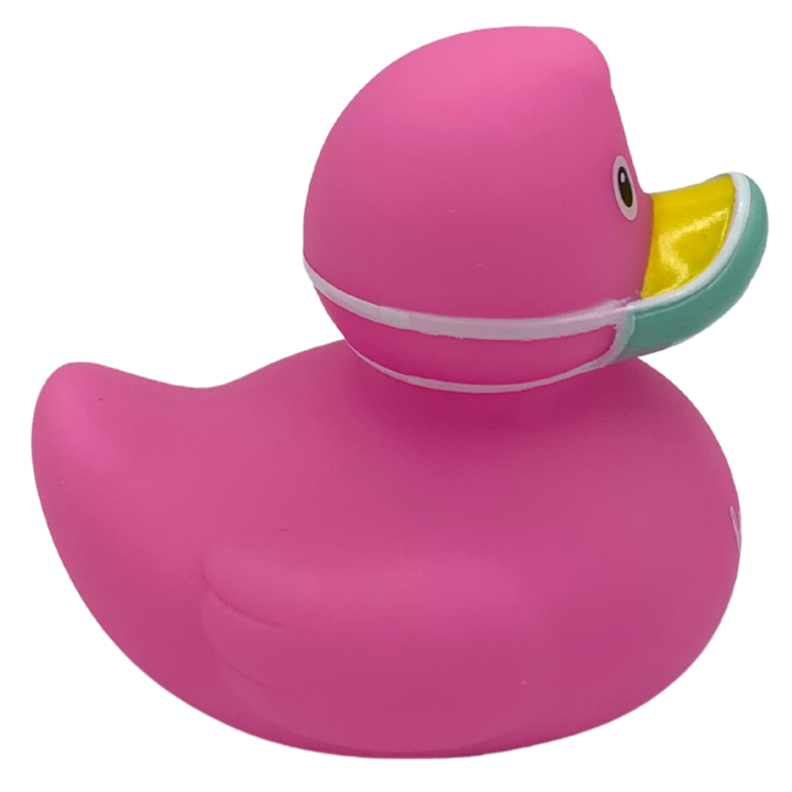 Gesundheit Maske Ente Pink Badeente Quietscheente Lilalu