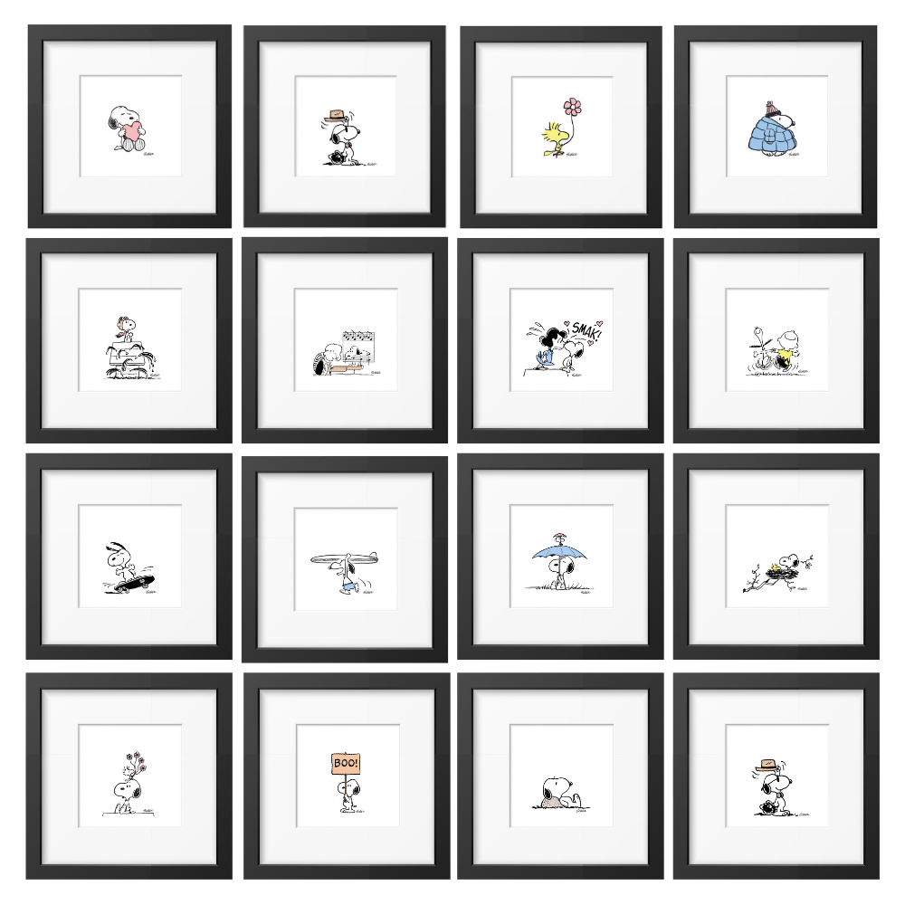 Bilder Snoopy Peanuts Charles M. Schulz gerahmte Kunstdrucke verschiedene Motive