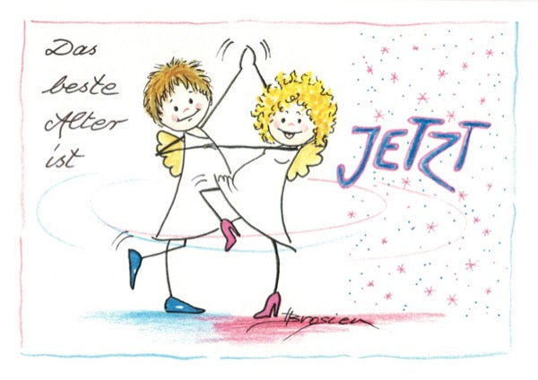 Grußkarte Klappkarte Engel "Das beste Alter ist jetzt!" 15 x 11 cm Heidemarie Brosien