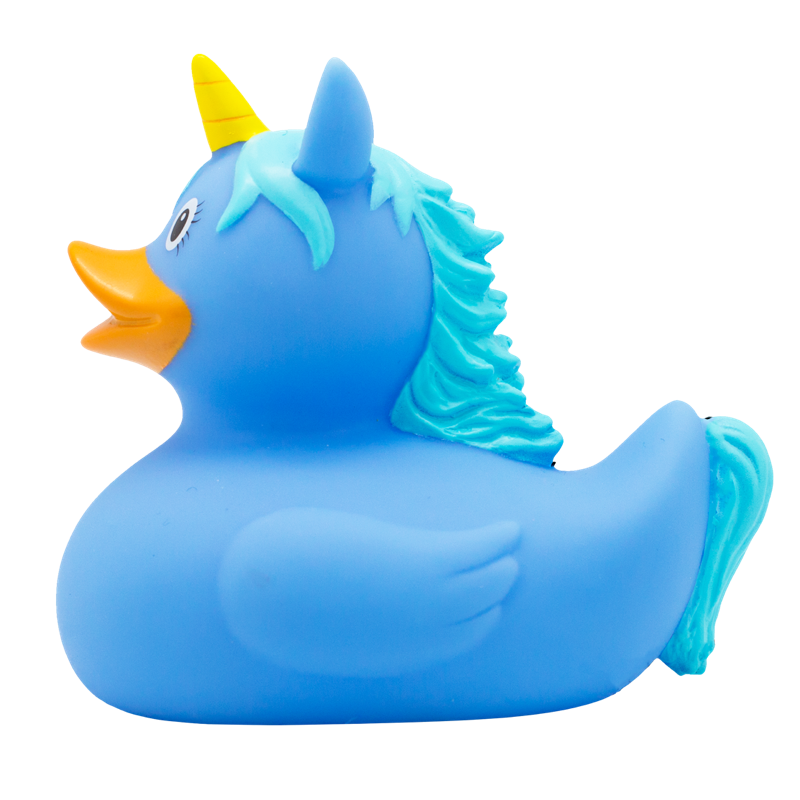 Einhorn Blau Ente Badeente Quietscheente Gummiente Lilalu