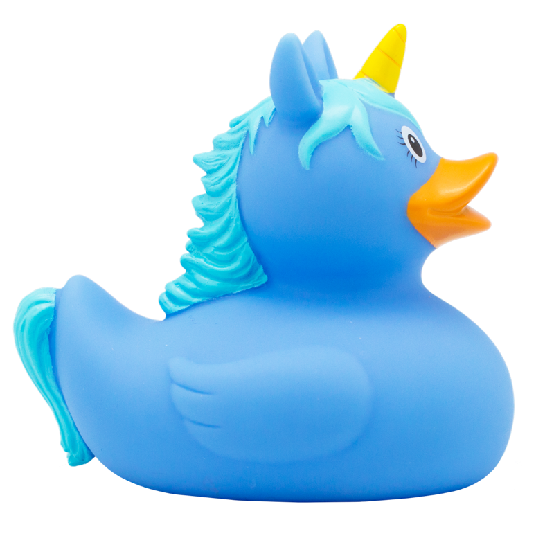 Einhorn Blau Ente Badeente Quietscheente Gummiente Lilalu