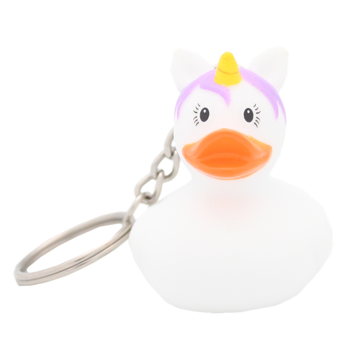 Schlüsselanhänger Mini Ente Einhorn Weiss Lilalu