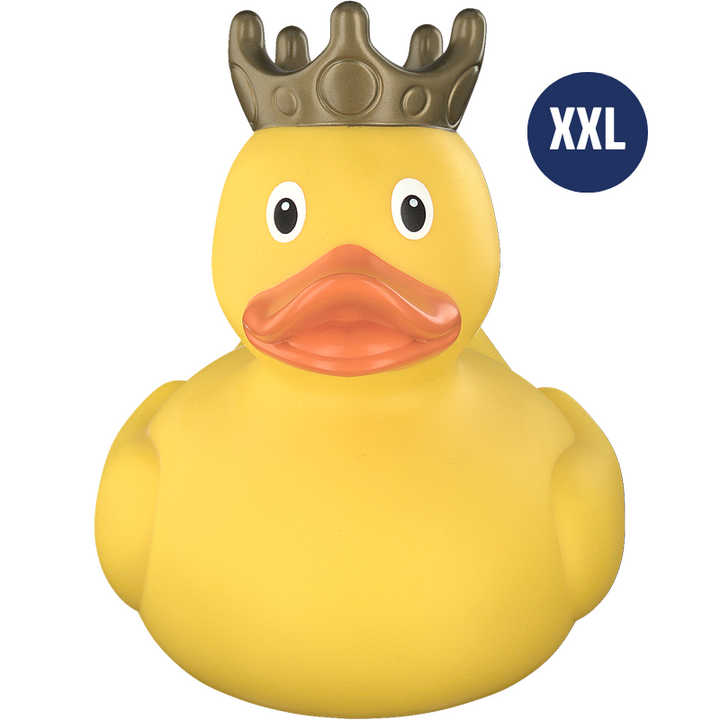 XXL Ente mit Krone Gelb Badeente Quietscheente Lilalu