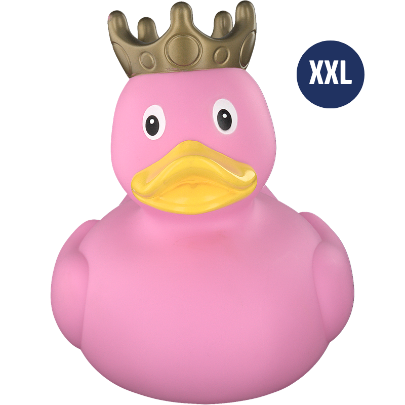 XXL Ente mit Krone Pink Rose Badeente Quietscheente Lilalu