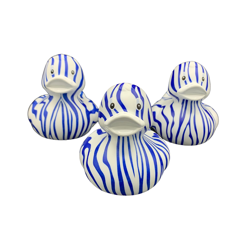 Zebra Weiss Blau Badeente Quietscheente Gummiente Entengalerie Duisburg