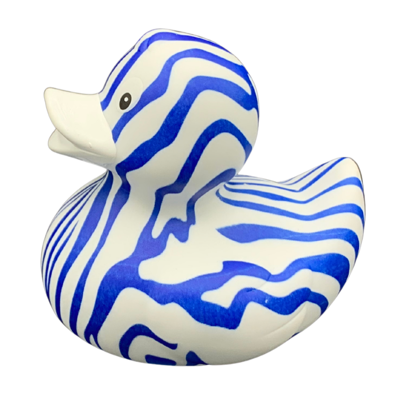 Zebra Weiss Blau Badeente Quietscheente Gummiente Entengalerie Duisburg