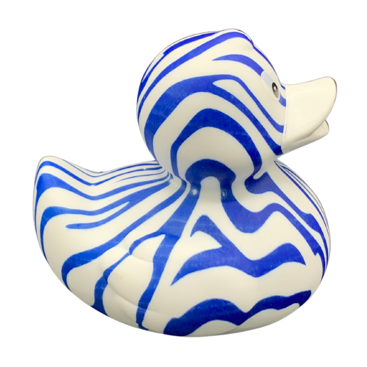 Zebra Weiss Blau Badeente Quietscheente Gummiente Entengalerie Duisburg