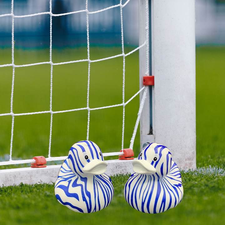 Zebra Weiss Blau Badeente Quietscheente Gummiente Entengalerie Duisburg im Stadion