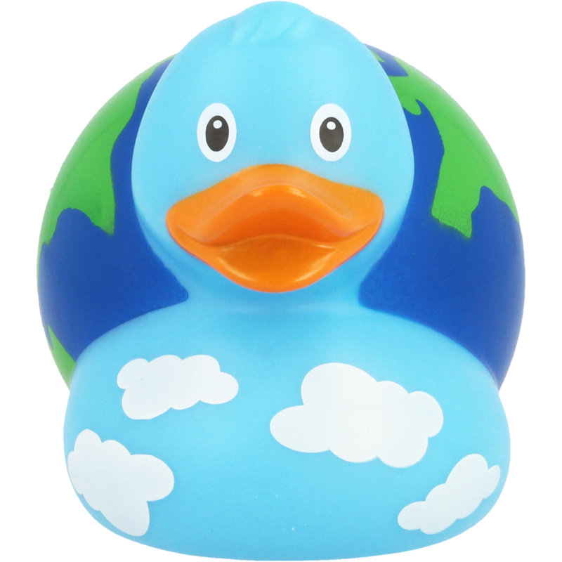 Weltkugel Ente Badeente Quietscheente Gummiente Lilalu