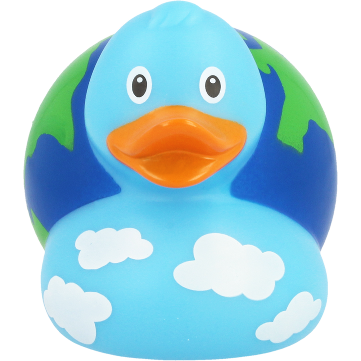 Weltkugel Ente Badeente Quietscheente Gummiente Lilalu
