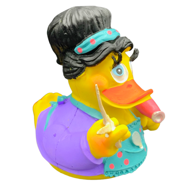 Friseurin Schwarze Haare Duck Quietscheente Badeente Lanco