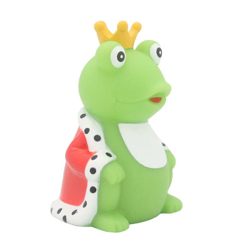 Froschkönig mit Umhang Quietschefrosch Badetier Lilalu