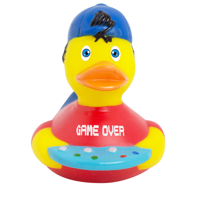 Gamer Ente Junge Badeente Quietscheente Gummiente Lilalu