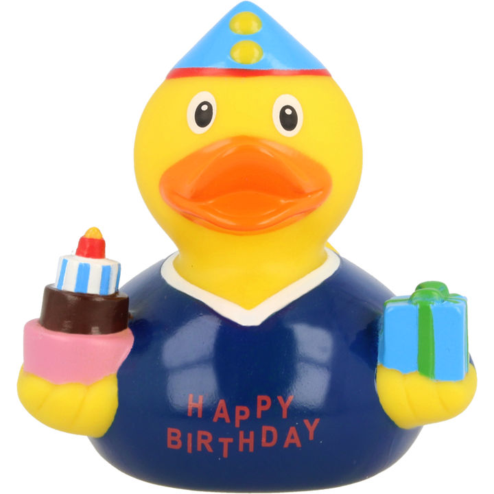 Geburtstag Ente Blau Badeente Quietscheente Gummiente Lilalu