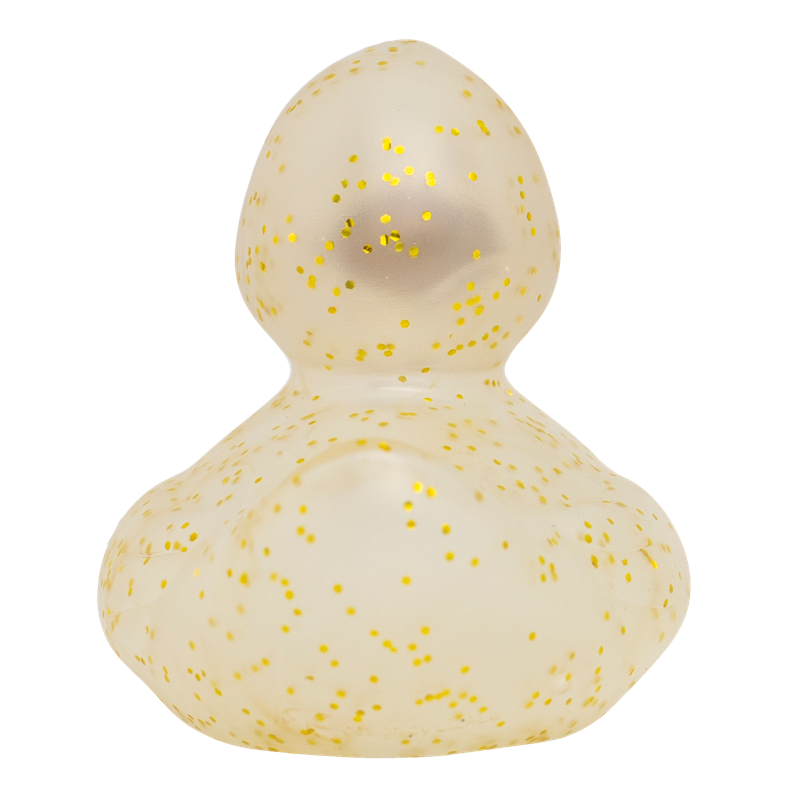 Glitzer Gold Konfetti Ente Badeente Quietscheente Gummiente Lilalu