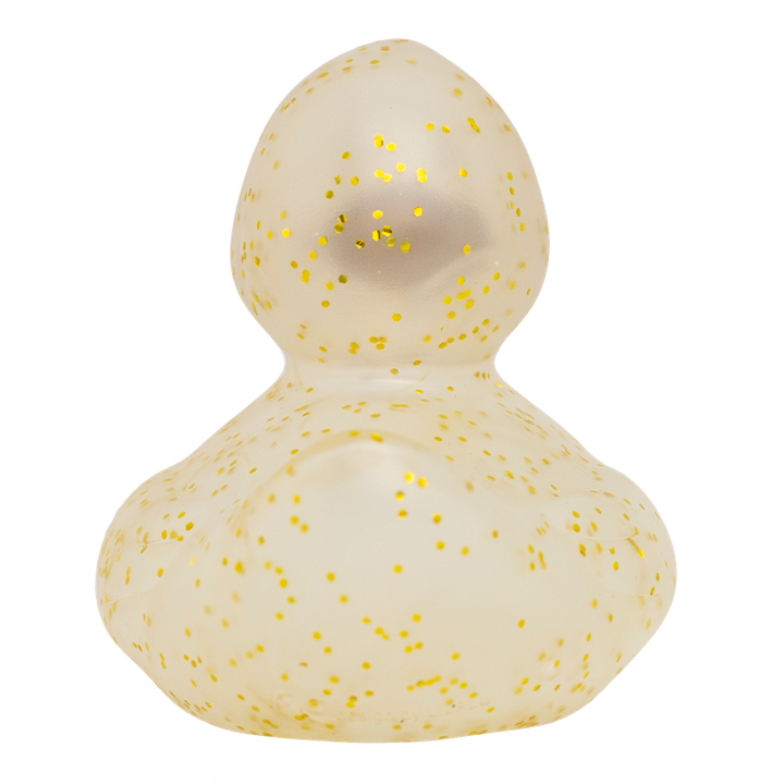 Glitzer Gold Konfetti Ente Badeente Quietscheente Gummiente Lilalu