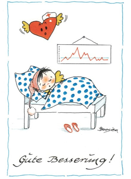 Grußkarte Klappkarte Engel "Gute Besserung" 11 x 15 cm Heidemarie Brosien