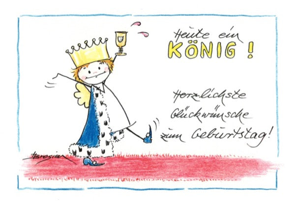 Grußkarte Klappkarte Engel Geburtstag "Heute ein König" 15 x 11 cm Heidemarie Brosien