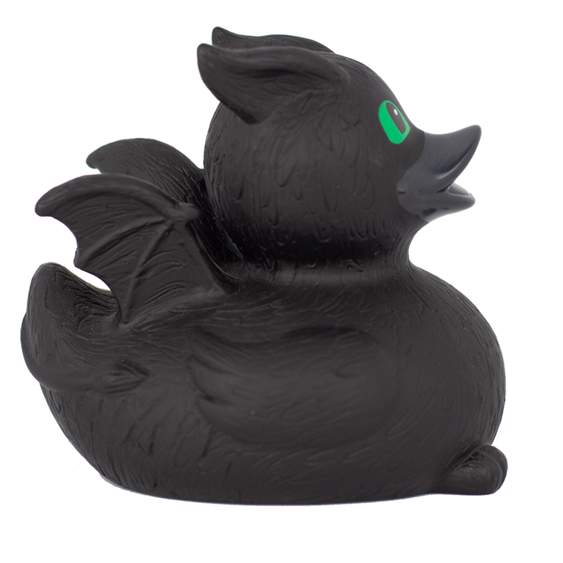 Kleiner Schwarzer Drache Badeente Quietscheente Gummiente Lilalu