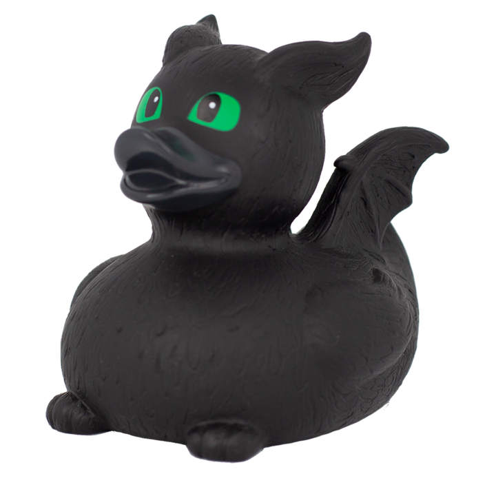 Kleiner Schwarzer Drache Badeente Quietscheente Gummiente Lilalu