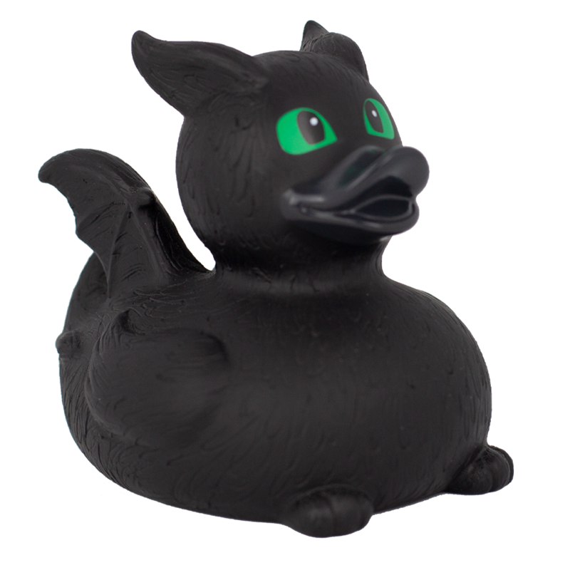 Kleiner Schwarzer Drache Badeente Quietscheente Gummiente Lilalu