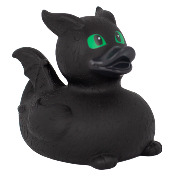Kleiner Schwarzer Drache Badeente Quietscheente Gummiente Lilalu