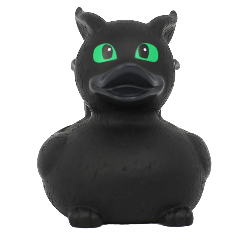 Kleiner Schwarzer Drache Badeente Quietscheente Gummiente Lilalu