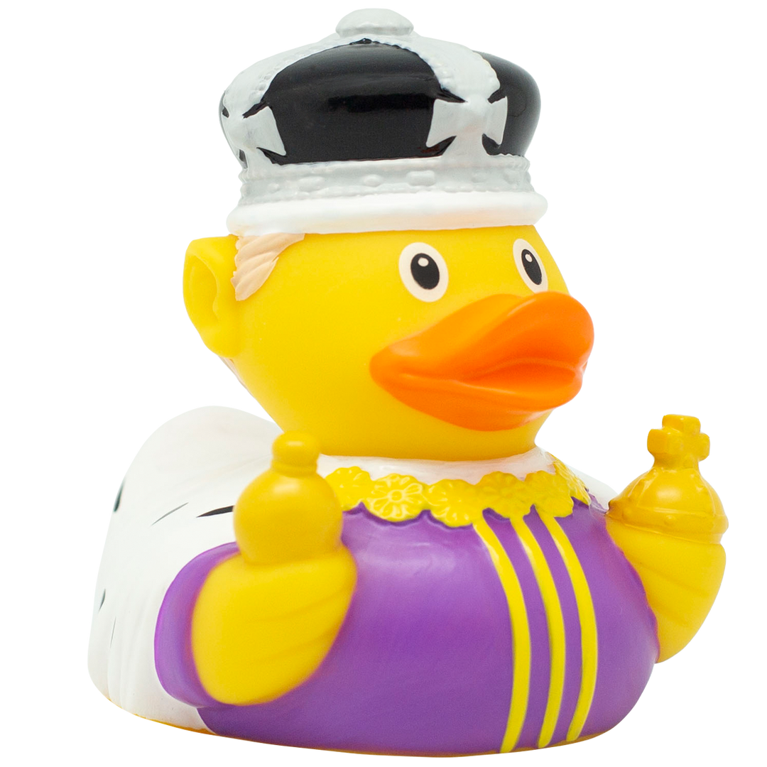 König Charles Ente Badeente Quietscheente Gummiente Lilalu