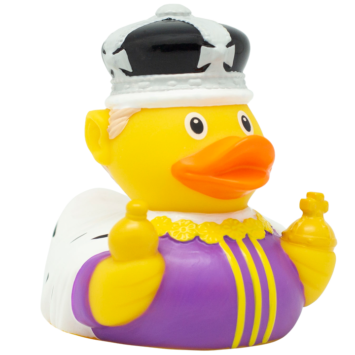 König Charles Ente Badeente Quietscheente Gummiente Lilalu