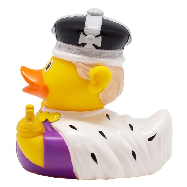 König Charles Ente Badeente Quietscheente Gummiente Lilalu