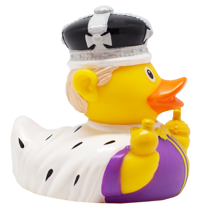 König Charles Ente Badeente Quietscheente Gummiente Lilalu