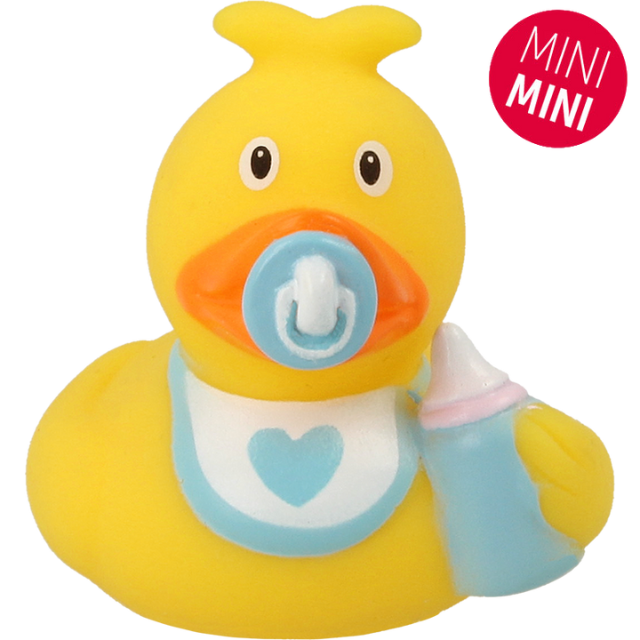 Mini Baby Ente Junge Blau Badeente Quietscheente Lilalu