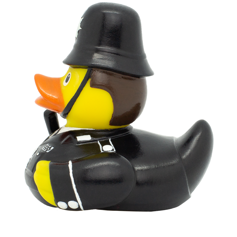 Englische Polizei Bobby Ente Badeente Quietscheente Gummiente Lilalu